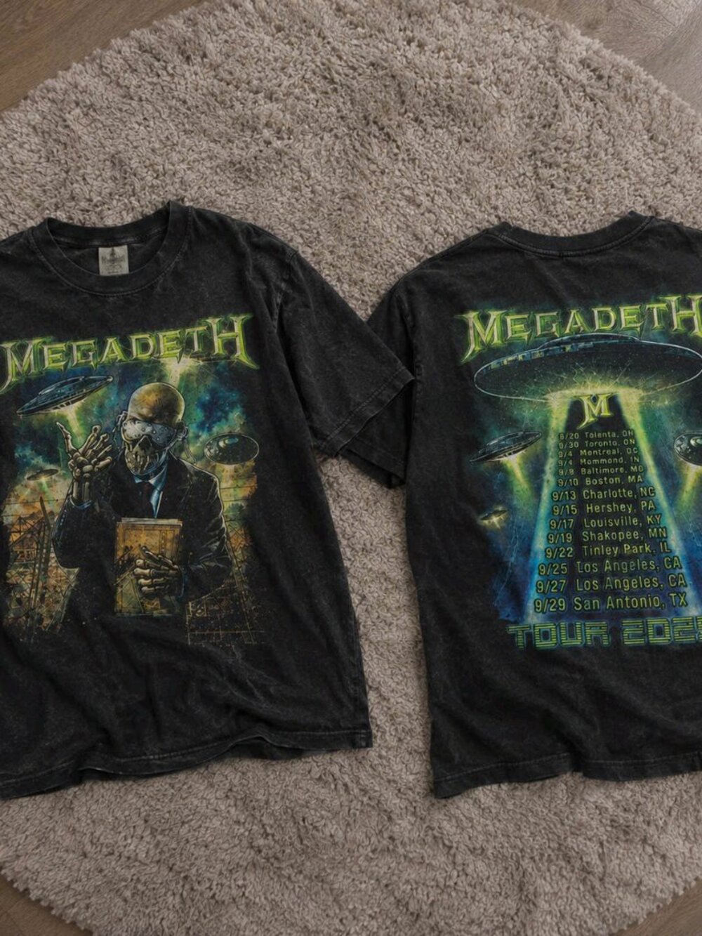 Megadeth Tour 2025 Concert Band Merch Graphic Tee Black Shirt